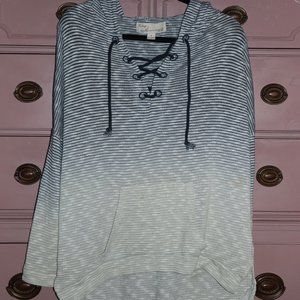 Lace up ombre sweater